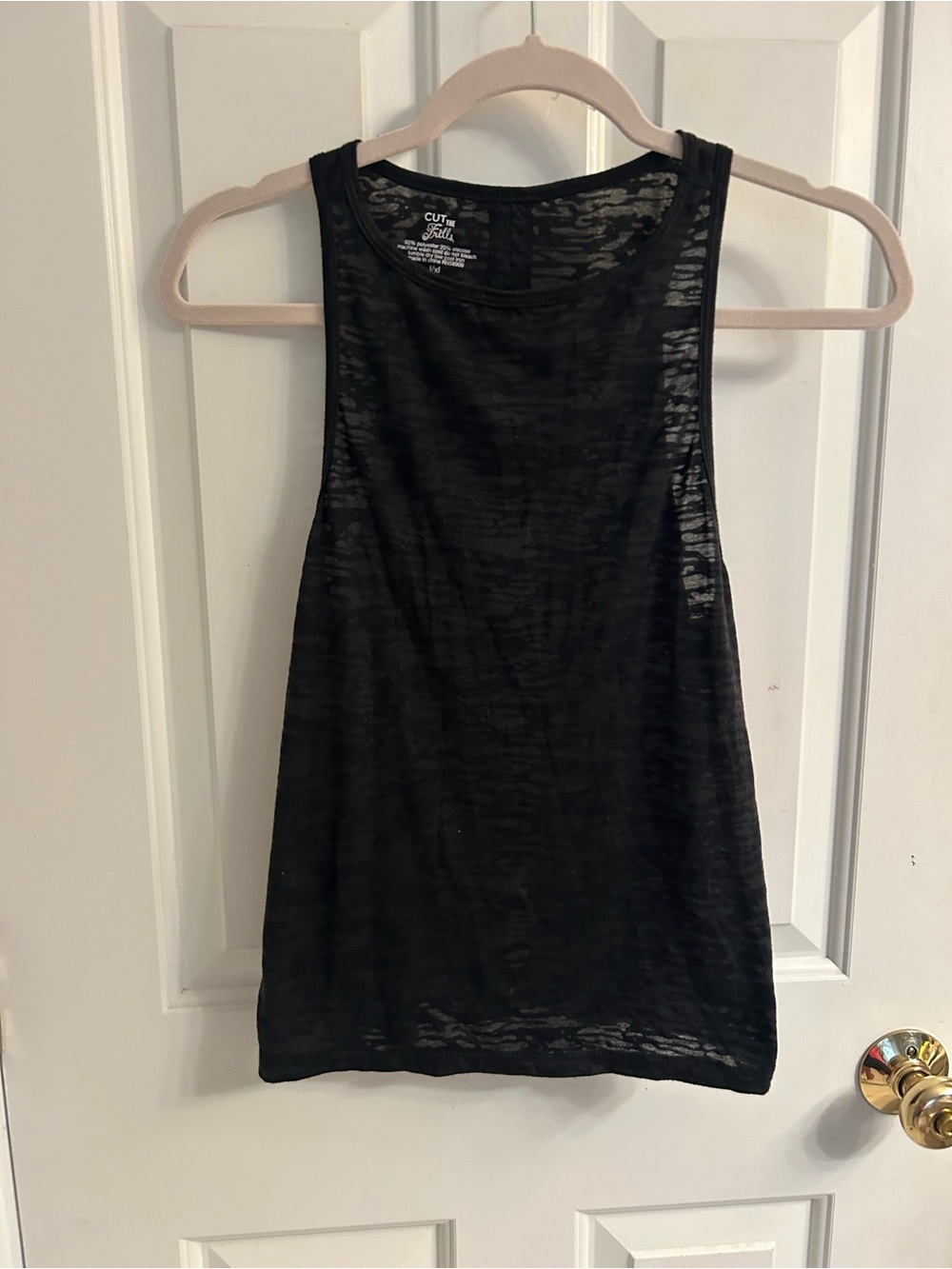 Girls Cut the Frills Black Sheer Tank Top